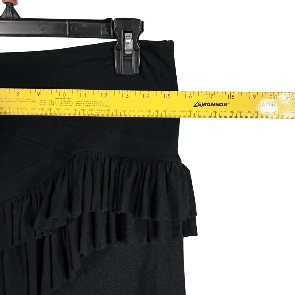 Altuzarra Womens 38/ Large Black Ruffled Asymmetrical Soft Skirt Made In France